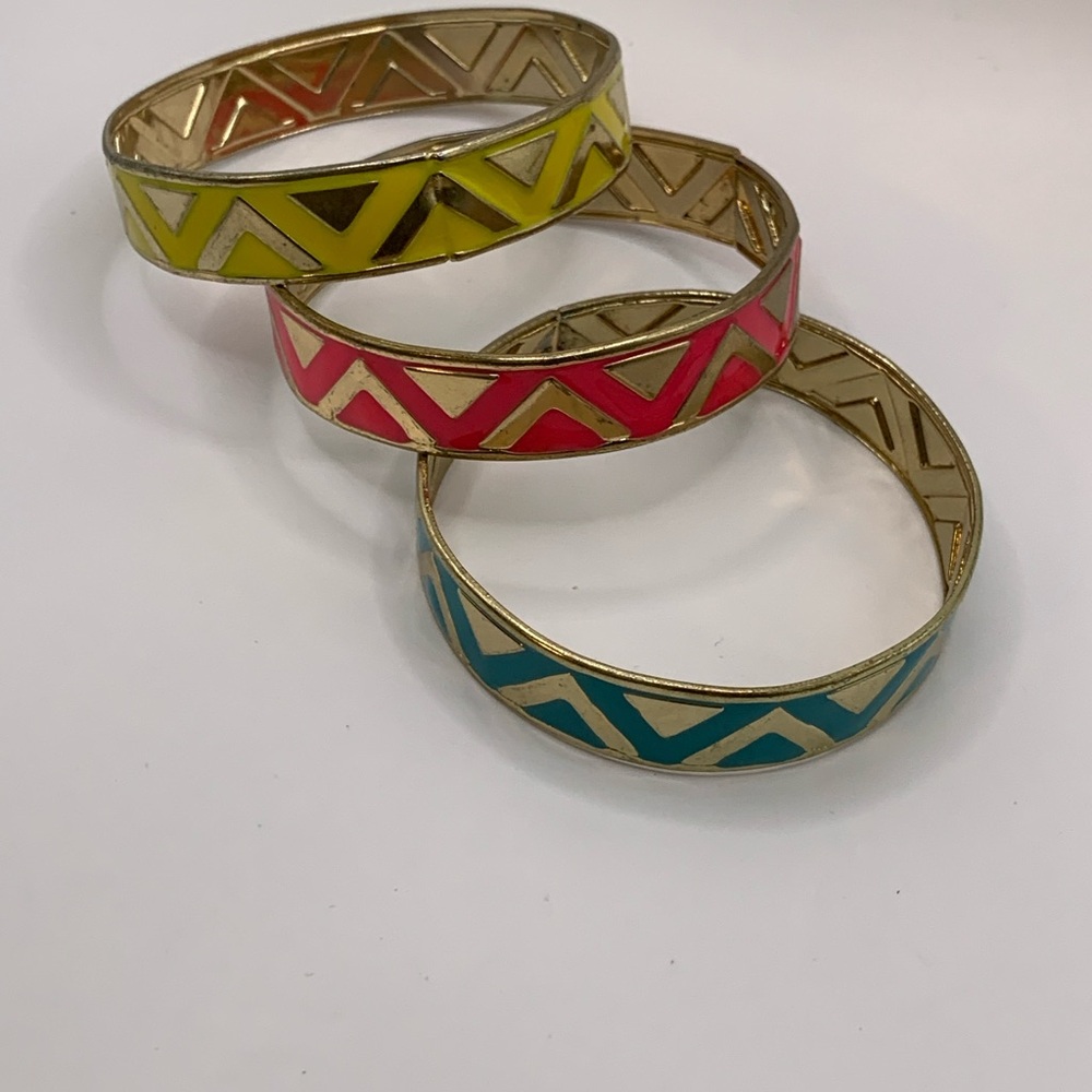 Colorful Geometric Bangle Set